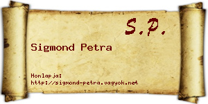 Sigmond Petra névjegykártya